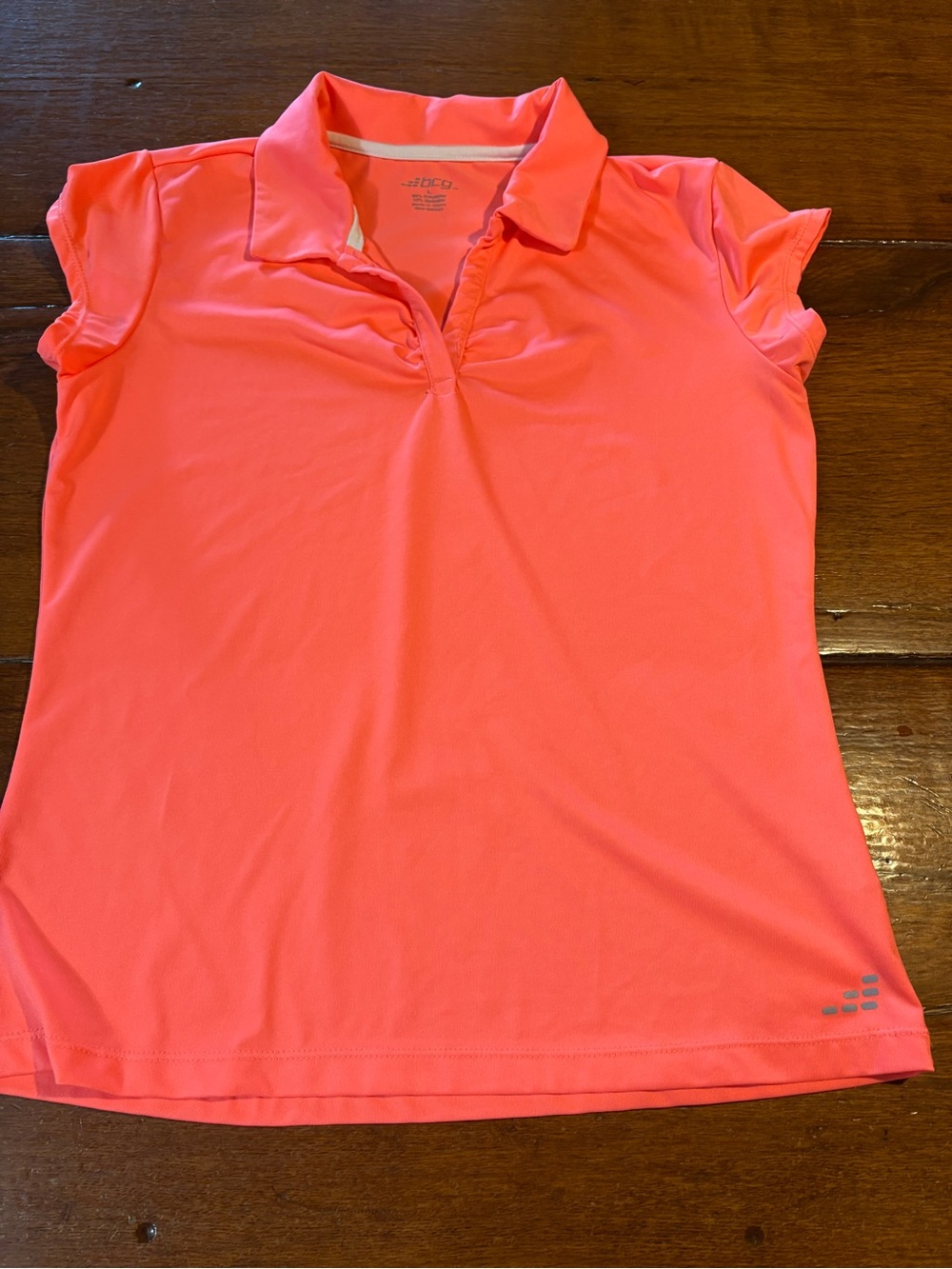 bcg Coral Pink Short Sleeve Polo Top